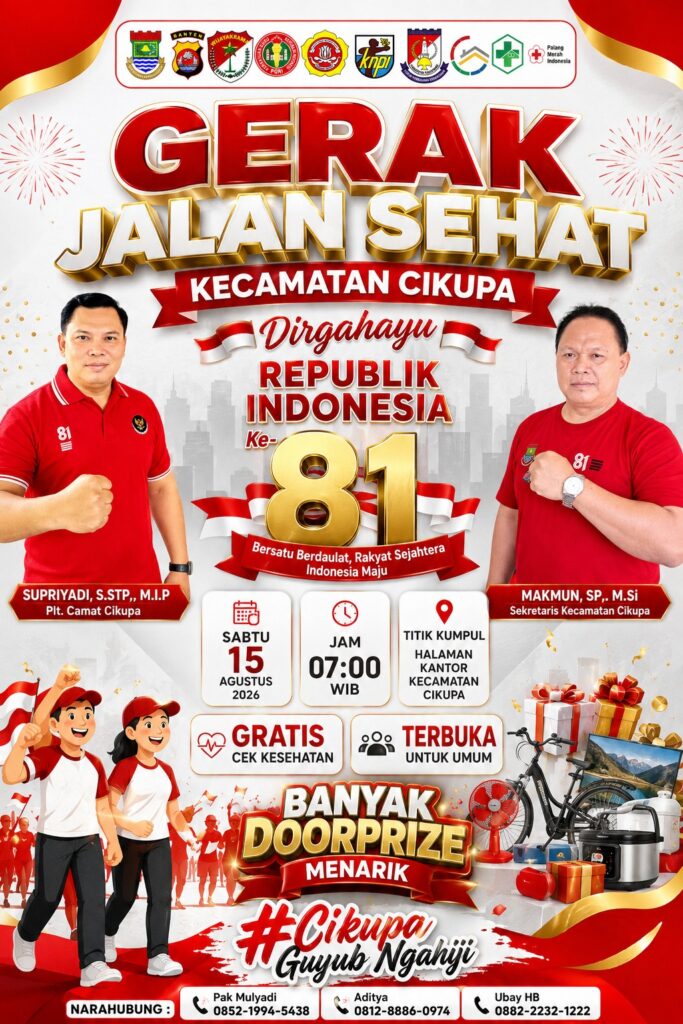 Rayakan HUT RI ke-81, Kecamatan Cikupa Gelar Gerak Jalan Santai"Cikupa Guyub Ngahiji"Bertabur Doorprize 2545767
