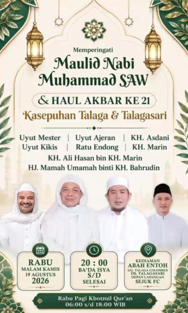 Peringatan Maulid Nabi Muhammad SAW dan Haul Akbar ke-21 Kasepuhan Talaga & Talagasari Digelar Malam Ini 2706071