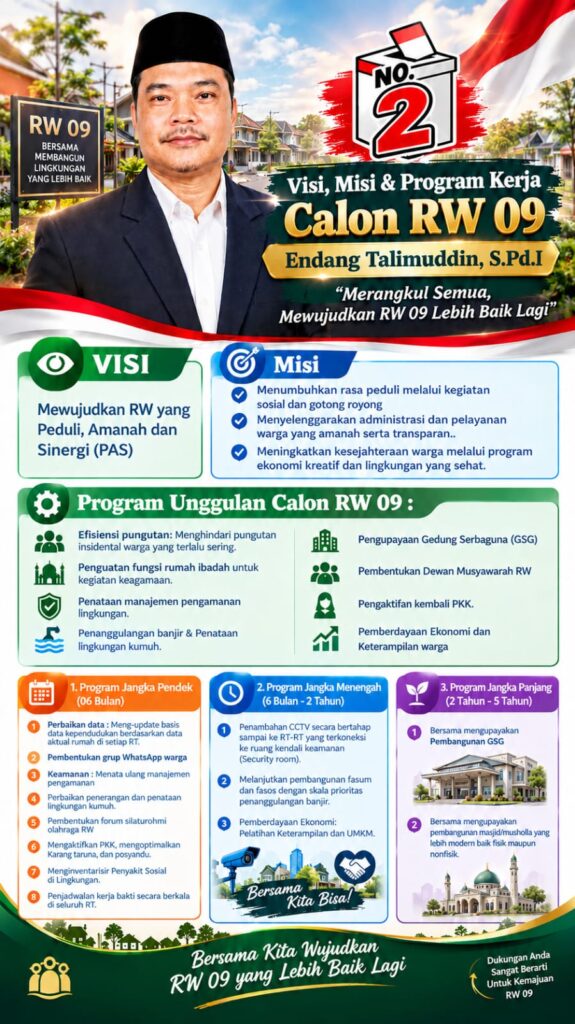 Mengusung Visi PAS, Endang Talimuddin, S.Pd.I Siap Maju Sebagai Calon RW 09 Nomor Urut 2 3715482