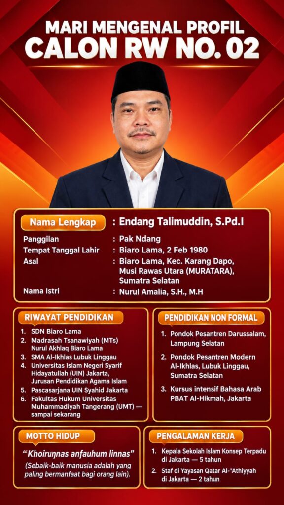 Mengusung Visi PAS, Endang Talimuddin, S.Pd.I Siap Maju Sebagai Calon RW 09 Nomor Urut 2 3715487